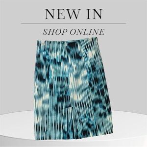 Worthington Blue and Black Patterned Skirt